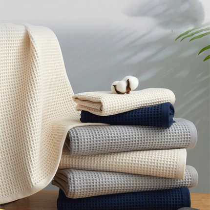 Pure Cotton Japanese-style Absorbent Household Honeycomb Pattern Towel - Wnkrs