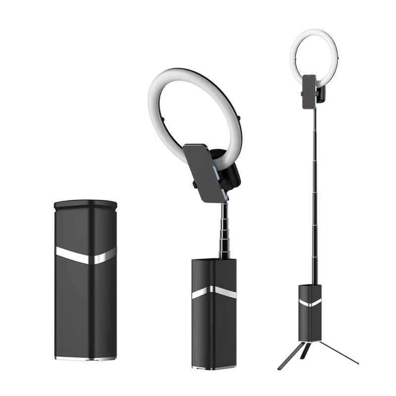 Foldable Ring Light with Tripod and Portable Phone Holder