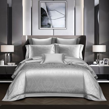 140 Long-staple Cotton Pure Cotton All Cotton Four-piece Jacquard Beddings High-grade Five-star Hotel Quilt Cover Bedding - Wnkrs