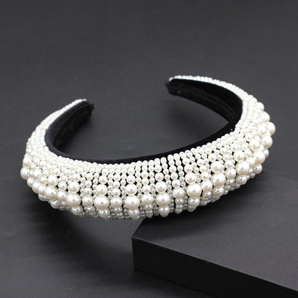 Women's Wide Baroque Pearl Decorated Headband - Wnkrs