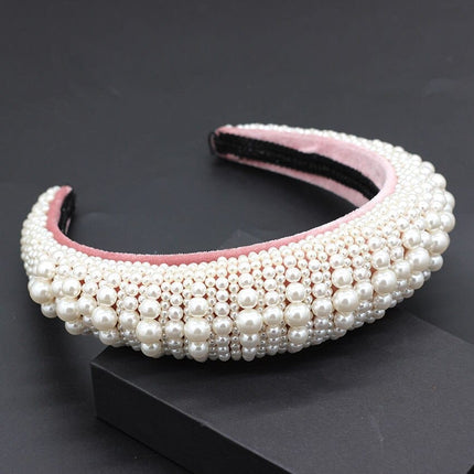 Women's Wide Baroque Pearl Decorated Headband - Wnkrs