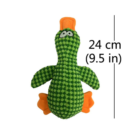 Lindo juguete de peluche con forma de pato que chirría para perros