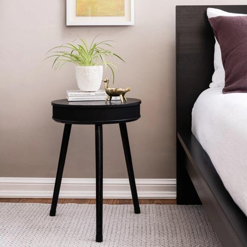 Modern Bluetooth Speaker End Table with USB Charging Port