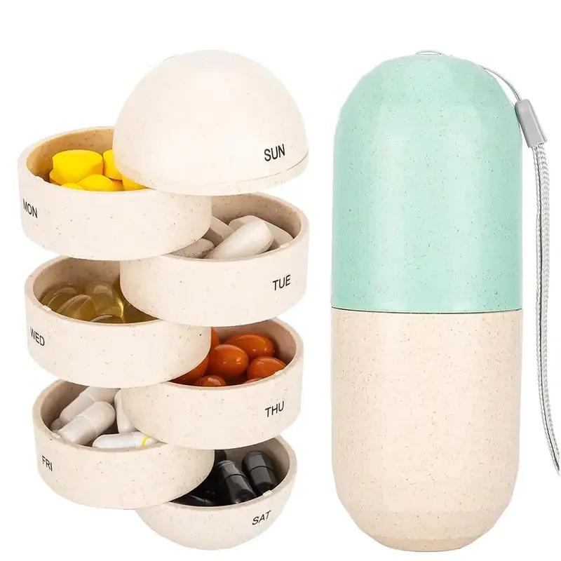 Portable Weekly Pill Organizer with Outer Case