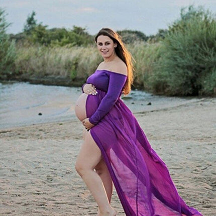 Women's Long Lace Maternity Dress - Wnkrs