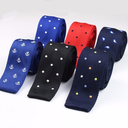 Knitted Striped Slim Men's Ties - Wnkrs