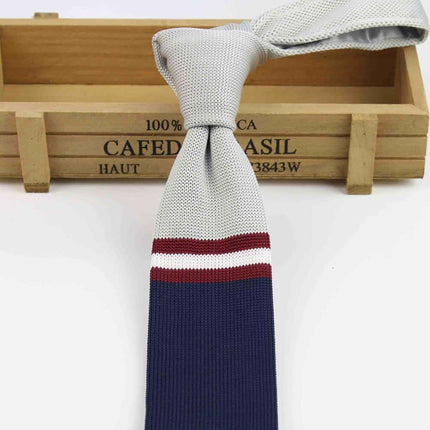 Knitted Striped Slim Men's Ties - Wnkrs
