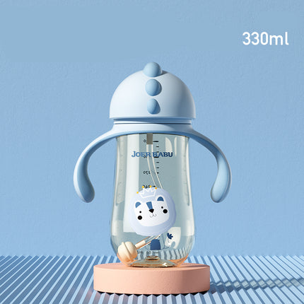 PPSU learning Cup baby drinking cup children's duckbill straw dual purpose with handle type water bottle - Wnkrs
