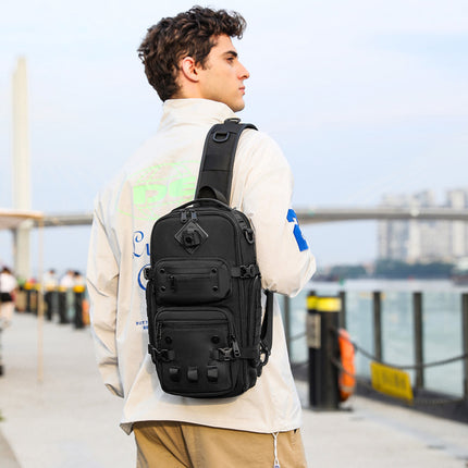 Bolso bandolera deportivo de gran capacidad para exteriores con diseño táctico