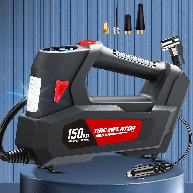 120W Portable Handheld Car Tire Inflator Pump with LED Light and Digital Display