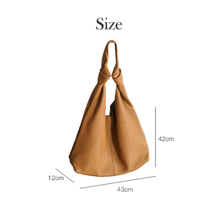 Sac à bandoulière en cuir véritable souple surdimensionné coréen pour femme