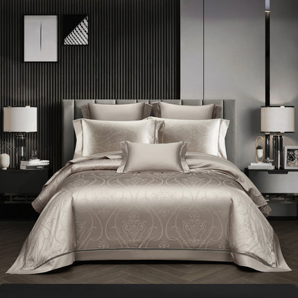 140 Long-staple Cotton Pure Cotton All Cotton Four-piece Jacquard Beddings High-grade Five-star Hotel Quilt Cover Bedding - Wnkrs
