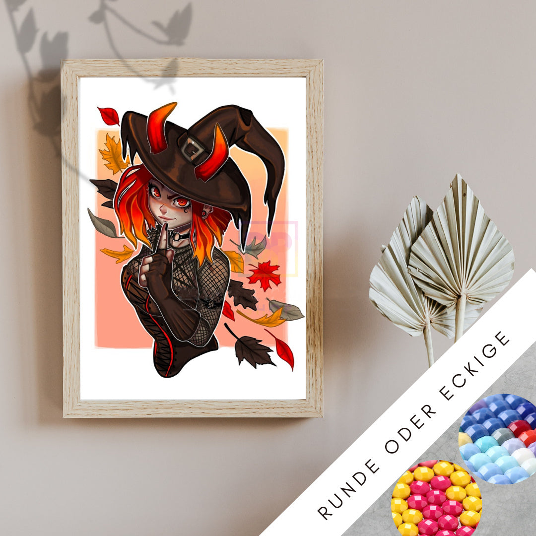 Halloween Cartoon Witch Decorative Painting