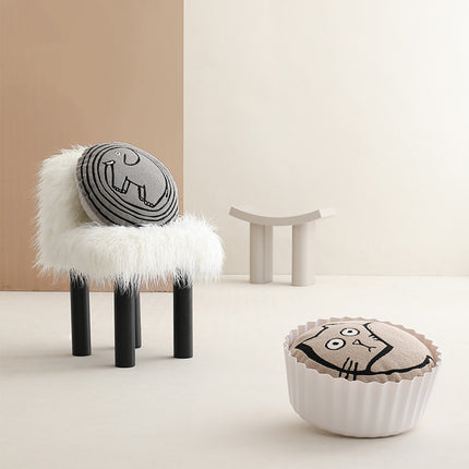 Modern Art Sofa Pillow Living Room Round Cute Cartoon - Wnkrs