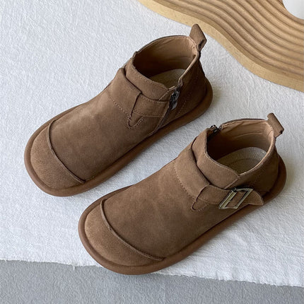 Botas Martin de cuero suave estilo retro Mori, estilo universitario informal, a juego