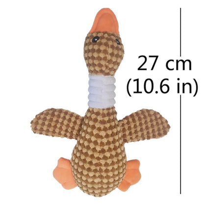 Lindo juguete de peluche con forma de pato que chirría para perros