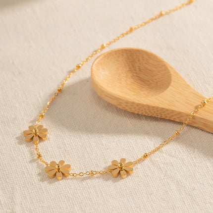 Collier Trio de Marguerites Dorées