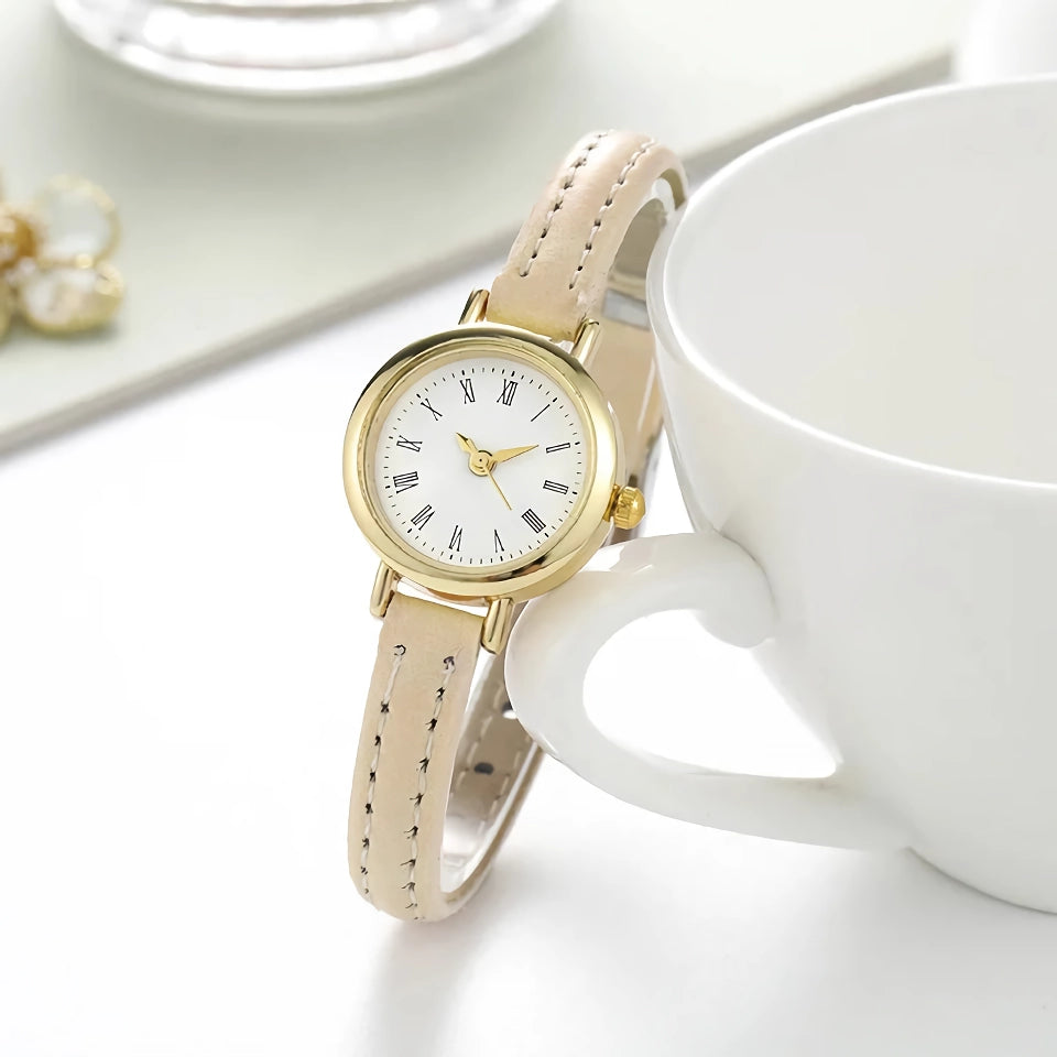 Women's Minimalist Quartz Leather-Strap Watch