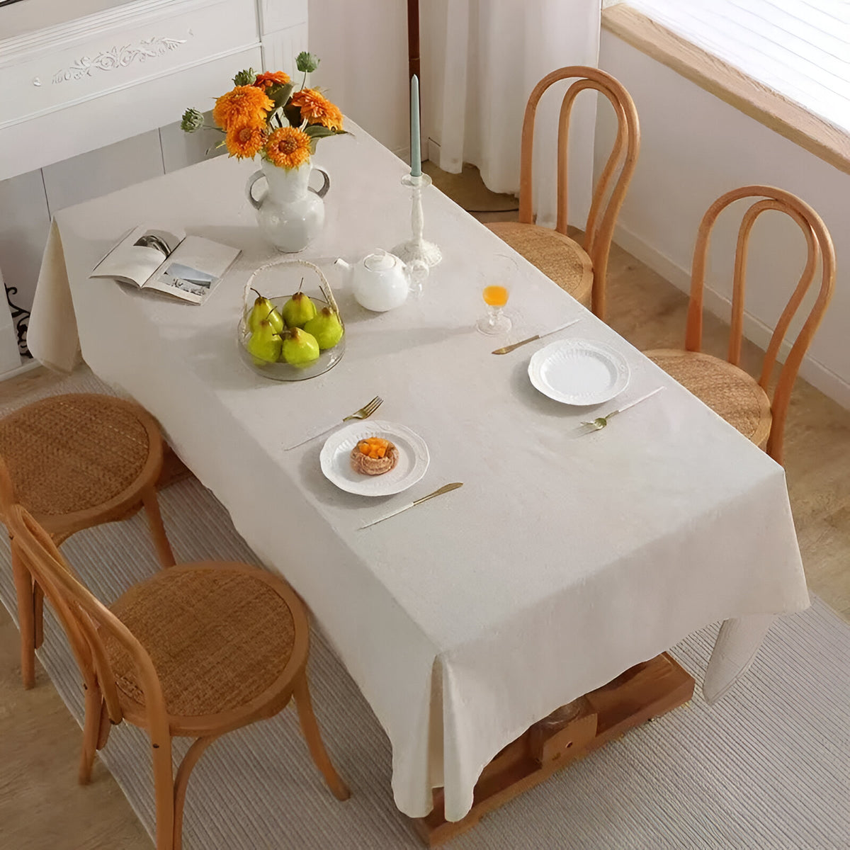 Washable Rectangular Tablecloth in Four Sizes
