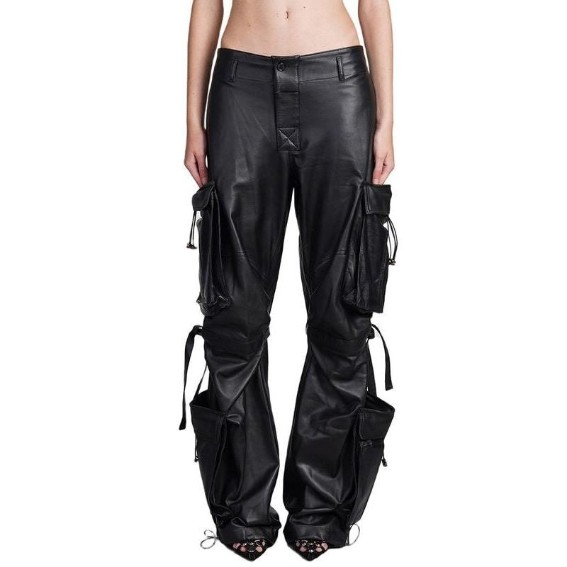 High Waist Solid Patchwork Cargo Pants