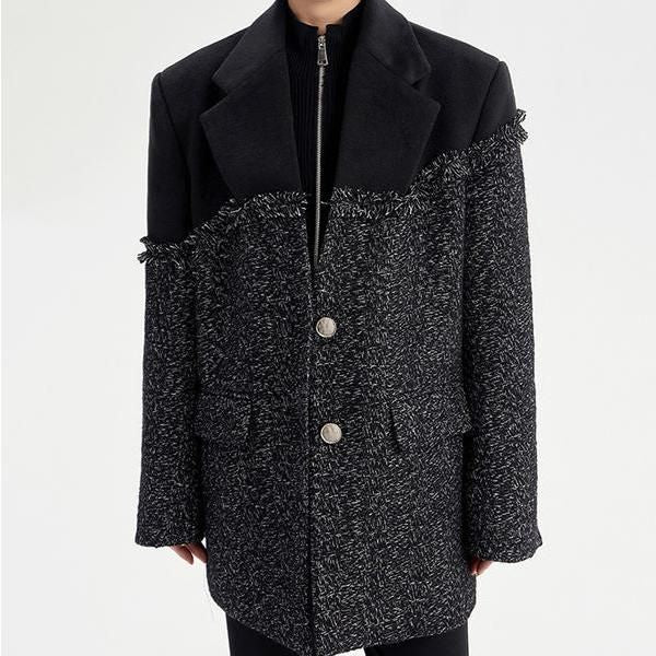Black Tweed Coat Parkas