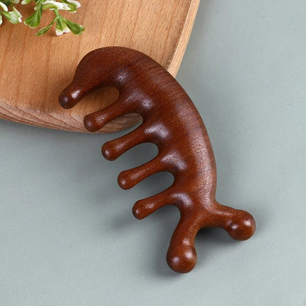 Peine de masaje terapéutico de madera: masajeador Gua Sha de sándalo natural