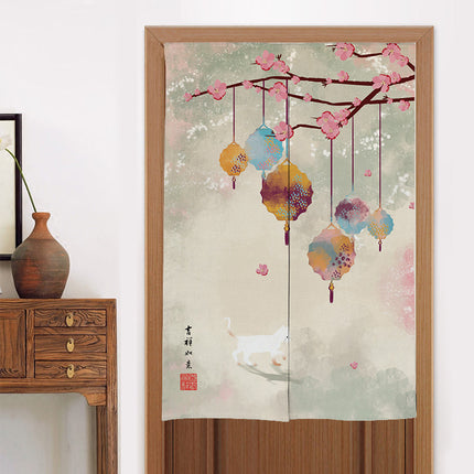 Home Kitchen Bedroom Partition Chinese Style Cloth Curtain - Wnkrs