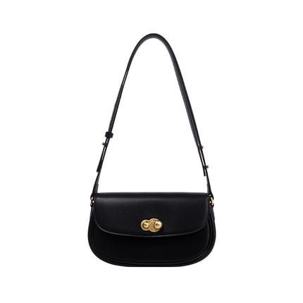 Sac à bandoulière carré en cuir de vache texturé