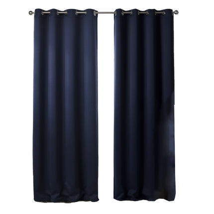 Dark Blue Bedroom Blackout Fabric Printed Curtains - Wnkrs