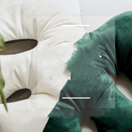 Plant White Brocade Monstera Bedside Sofa Lumbar Pillow - Wnkrs