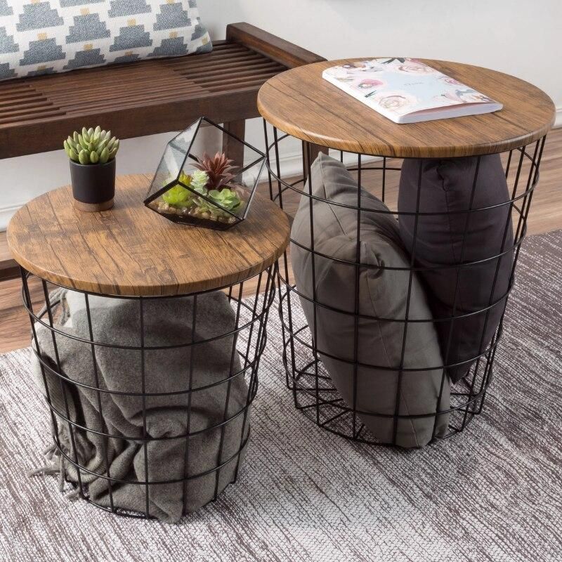 Modern Nesting End Tables with Storage
