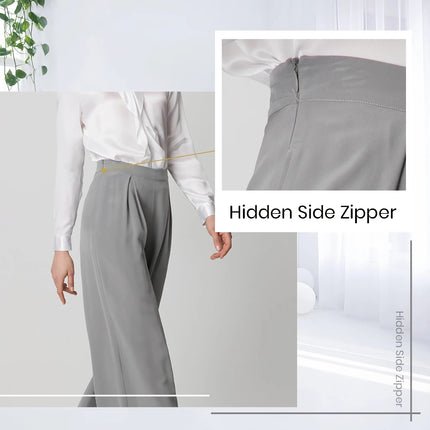 Pantalon large en soie chic