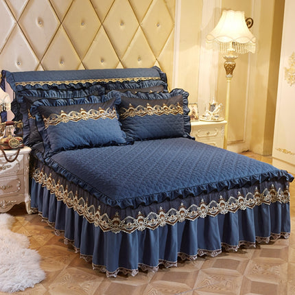 Quilted Lace Bed Skirt Thickened Plus Cotton Bedspread Single Piece Simmons Bed Cover Bed Circumference 1.8m Bed - Wnkrs