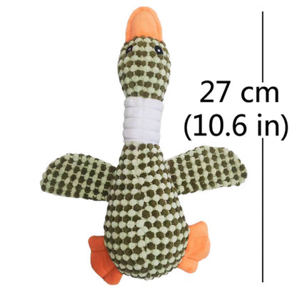 Lindo juguete de peluche con forma de pato que chirría para perros