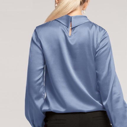 Women's Long Sleeved Stand Collar Blouse - Wnkrs