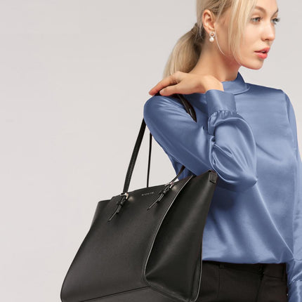 Women's Long Sleeved Stand Collar Blouse - Wnkrs