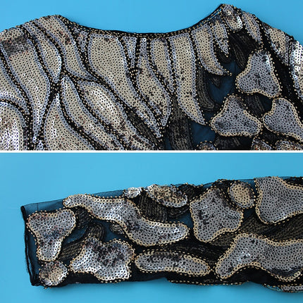 Women's Silver Leopard Sequined Blouse - Wnkrs