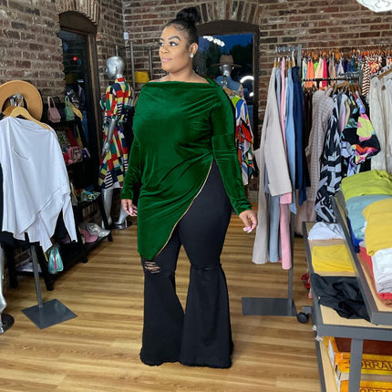 Velvet Long Sleeve Top for Women - Wnkrs