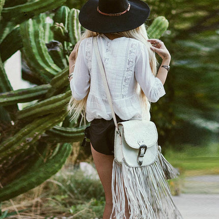 Untamed White Lace V-Neck Cotton Blouse for Women - Wnkrs