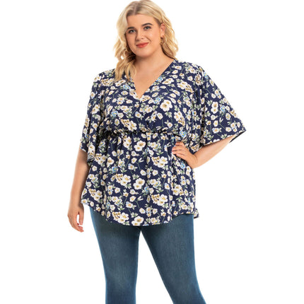 Loose Printed Short Sleeve Top - Wnkrs