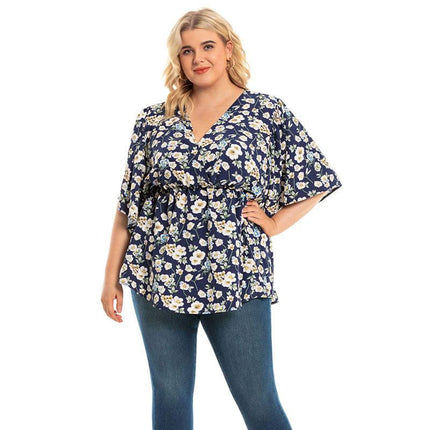 Loose Printed Short Sleeve Top - Wnkrs