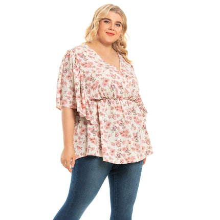 Loose Printed Short Sleeve Top - Wnkrs
