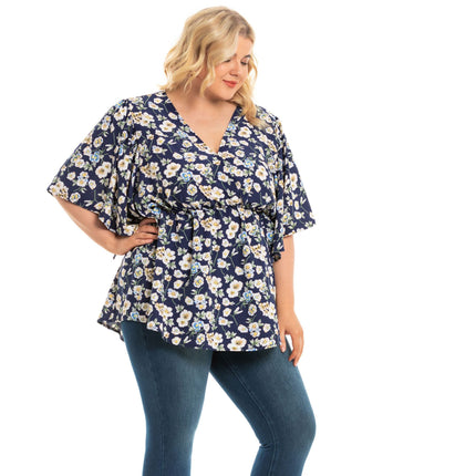 Loose Printed Short Sleeve Top - Wnkrs