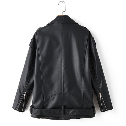 Women's Eco-Leather Oversized Biker Jacket - Wnkrs