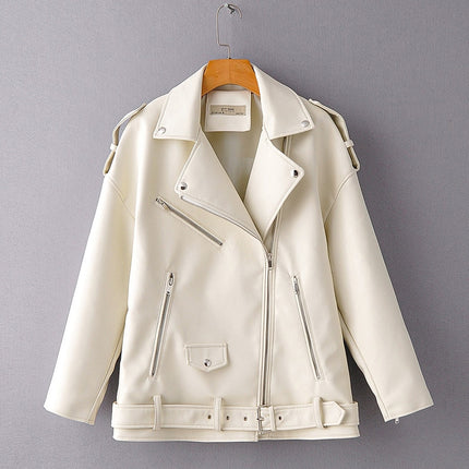 Women's Eco-Leather Oversized Biker Jacket - Wnkrs