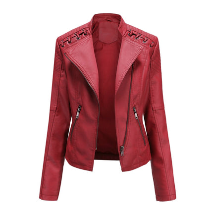 Women's Eco-Leather Lace-Up Detail Biker Jacket - Wnkrs