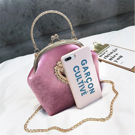 Women's Elegant Vintage Velvet Handbag - Wnkrs