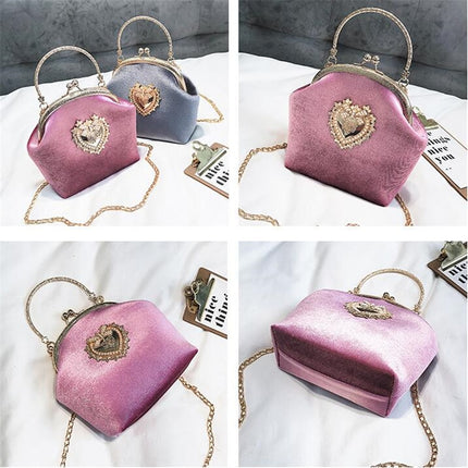 Women's Elegant Vintage Velvet Handbag - Wnkrs