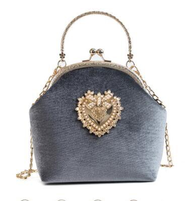 Women's Elegant Vintage Velvet Handbag - Wnkrs