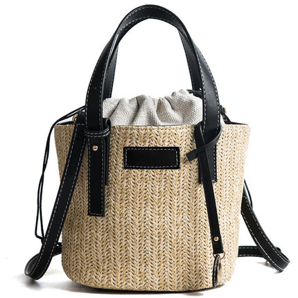 Compact Fashion Straw Bucket Bag - Wnkrs